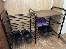 Полка для обуви, металл, 3 секции, 79х33х50 см, с сиденьем, медный антик, Nika, ЭТЛ3 - фото 4 от пользователя