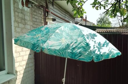 Зонт пляжный 200 см, с наклоном, 8 спиц, металл, Тропические листья, LG07/2 - фото 4 от пользователя