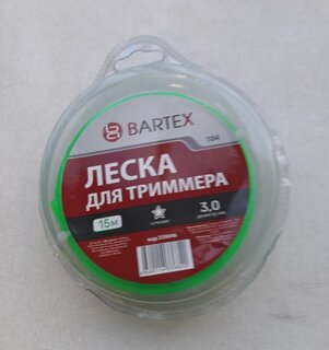 Леска для триммера 3 мм, 15 м, звезда, Bartex, зеленая - фото 1 от пользователя