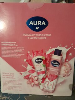 Набор подарочный для женщин, Aura, Цветочный коктейль, гель для душа, 250 мл + крем для рук тонизирующий, 75 мл - фото 9 от пользователя