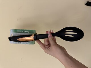Ложка поварская нейлон, с прорезями, навеска, черная, Daniks, Ламия, YW-KT082-1 - фото 8 от пользователя