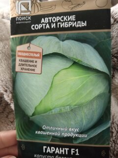 Семена Капуста белокочанная, Гарант F1, 0.2 г, цветная упаковка, Поиск - фото 1 от пользователя