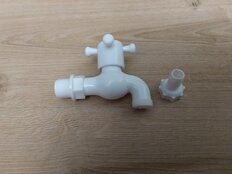 Кран водоразборный, 1/2&quot;, со штуцером, ручка-крест, пластик, ComfortFactor - фото 4 от пользователя