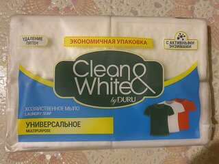 Мыло хозяйственное Duru, Clean&amp;White, 4 шт, 120 г - фото 3 от пользователя