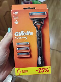 Станок для бритья Gillette, Fusion, для мужчин, 3 сменные кассеты - фото 1 от пользователя