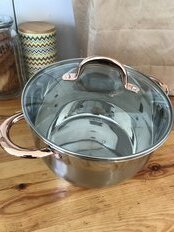 Кастрюля нержавеющая сталь, 5.9 л, с крышкой, крышка стекло, Daniks, Мадрид Gold, SD-324G, индукция - фото 7 от пользователя