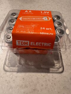 Батарейка TDM Electric, АА (LR6, 15A), Alkaline, щелочная, 1.5 В, коробка, 24 шт, SQ1702-0035 - фото 6 от пользователя