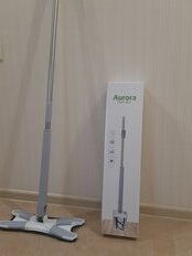 Швабра плоская, микрофибра, 130х36х14 см, серая, с вертикальным отжимом, телескопическая ручка, Y4-6717 - фото 2 от пользователя