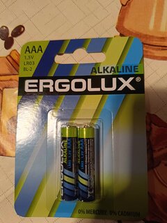 Батарейка Ergolux, АА (LR6, 15A), Alkaline, щелочная, 1.5 В, блистер, 2 шт, 11747 - фото 1 от пользователя