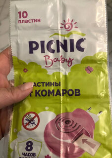 Репеллент от комаров, пластина, для детей, Picnic, Baby, 10 шт - фото 2 от пользователя