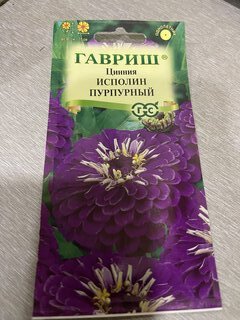 Семена Цветы, Цинния, Исполин пурпурный, 0.3 г, цветная упаковка, Гавриш - фото 1 от пользователя