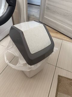 Контейнер для мусора пластик, 7 л, квадратный, плавающая крышка, мрамор, Idea, Хапс, М2470 - фото 6 от пользователя
