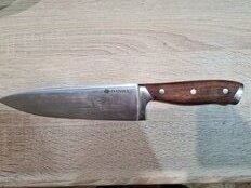 Нож кухонный Daniks, Wood, шеф-нож, нержавеющая сталь, 20 см, рукоятка дерево, 160939-1 - фото 2 от пользователя