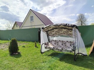 Качели садовые 3-местные, 170х53х165 см, 300 кг, Генуя, раскладываются в кровать, с москитной сеткой, шоколад, A45С.327, металл - фото 3 от пользователя