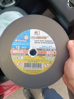 Круг отрезной по металлу, LugaAbrasiv, Extra, BF, диаметр 230х1.8 мм, посадочный диаметр 22.23 мм, зернистость A40, S 80 м/с - фото 4 от пользователя