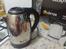 Чайник электрический Lofter, D02, глянец, 1.8 л, 1500 Вт, скрытый нагревательный элемент, металл - фото 1 от пользователя