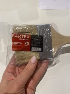 Кисть плоская, Bartex, Стандарт, 75 мм, 3 '', рукоятка дерево, 1117130 - фото 2 от пользователя