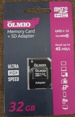 Карта памяти OLMIO, Pro, 128 Гб, microSDXC, UHS-I U3, с адаптером, 039606 - фото 2 от пользователя