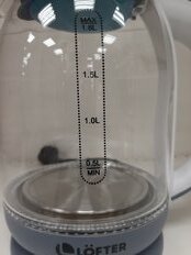 Чайник электрический Lofter, C03, синий, 1.8 л, 1500 Вт, скрытый нагревательный элемент, подсветка, стекло - фото 9 от пользователя