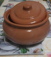 Супник керамика, 2.5 л, круглый, Терракота жаровня, СУПК 2.5 - фото 3 от пользователя