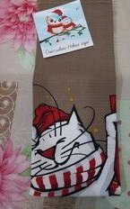 Полотенце кухонное 35х60 см, 270 г/м2, 100% хлопок, Новогодние краски Котик с подарками, Узбекистан, AI-1504020 - фото 5 от пользователя
