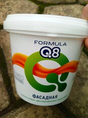 Краска воднодисперсионная, Formula Q8, акриловая, фасадная, матовая, белая, 1.5 кг - фото 9 от пользователя