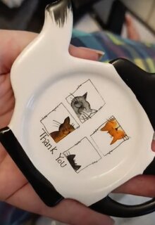 Подставка для чайных пакетиков, доломит, фигурная, 12х8.4 см, Daniks, Cats - фото 2 от пользователя