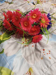 Цветок искусственный пасхальный, Ромашка, 6 головок, 42 см, в ассортименте, F49-153 - фото 1 от пользователя
