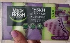 Губка для посуды, 5 шт, XL STRONG effect, Master Fresh - фото 3 от пользователя