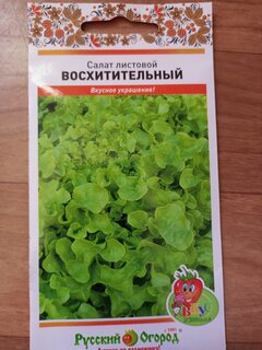 Семена Салат листовой, Восхитительный, Вкуснятина, цветная упаковка, Русский огород - фото 3 от пользователя