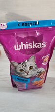 Корм для животных Whiskas, 350 г, для взрослых кошек 1+, сухой, лосось, подушечки с паштетом, пакет - фото 2 от пользователя