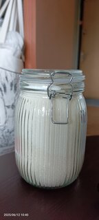 Банка для сыпучих продуктов, стекло, 1 л, 8.5х8.5х17 см, с крышкой, с бугельным замком, Страйп, Y4-9022 - фото 3 от пользователя