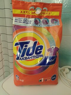 Стиральный порошок Tide, 6 кг, автомат, для цветного белья, Color - фото 1 от пользователя