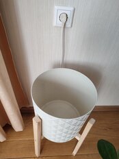 Горшок для цветов пластик, 9.5 л, 28х27 см, с вставкой, белый ротанг, Idea, Этна, М 3184 - фото 3 от пользователя