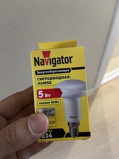 Лампа светодиодная E14, 5 Вт, 40 Вт, 220 В, рефлектор, 4000 К, нейтральный белый свет, Navigator, 94136 - фото 1 от пользователя