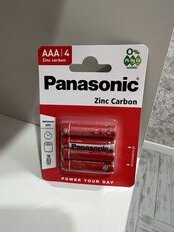 Батарейка Panasonic, ААА (LR03, R3), Zinc-carbon, солевая, 1.5 В, блистер, 4 шт - фото 7 от пользователя