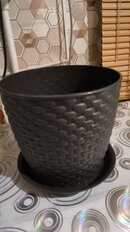 Горшок для цветов пластик, 3 л, 18х18х15.8 см, с поддоном, коричневый, Idea, Ротанг, М 3082 - фото 5 от пользователя