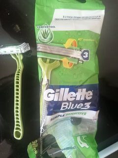 Станок для бритья Gillette, Blue3 Simple Sensitive, для мужчин, 3 лезвия, 4 шт, одноразовые - фото 9 от пользователя