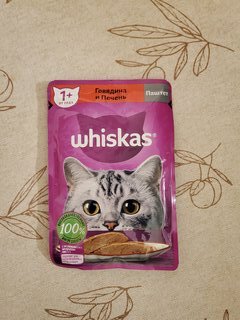 Корм для животных Whiskas, 75 г, для взрослых кошек 1+, паштет, говядина/печень, пауч, G8474 - фото 2 от пользователя