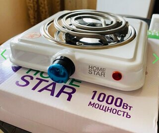 Плита электрическая Homestar, HS-1107, 1000 Вт, 1 конфорка, спираль, эмаль, механическая, переключатель поворотный, белая - фото 1 от пользователя