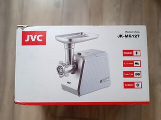 Мясорубка электрическая JVC, JK-MG127, 2500 Вт, реверс, 2.7 кг/мин, пластик, с отсеком для хранения насадок, белый, серебристая - фото 2 от пользователя