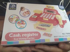 Игрушка детская Кассовый аппарат, свет, звук, с аксессуарами, на батарейках, пластик, A1379686M-B, красная - фото 1 от пользователя