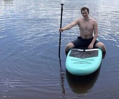 Доска Sup надувной 335х86х15 см, двойной ПВХ, в сумке с насосом, веслом и лиш, 140 кг, W-30 - фото 4 от пользователя