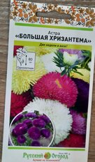 Семена Цветы, Астра, Большая хризантема, 50 шт, смесь, цветная упаковка, Русский огород - фото 3 от пользователя