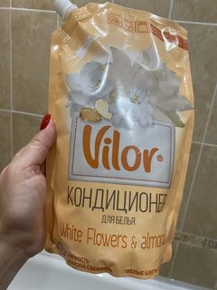 Кондиционер для белья Vilor, 1 л, Миндаль и белые цветы - фото 2 от пользователя