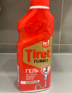 Средство от засоров Tiret, Turbo, гель, 1 л - фото 5 от пользователя