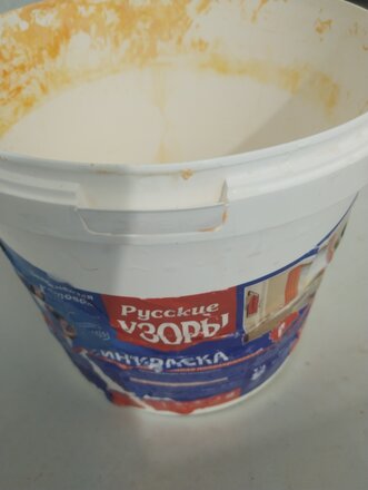 Краска водно-дисперсионная, Русские узоры, акриловая, интерьерная, матовая, белоснежная, 7 кг - фото 3 от пользователя