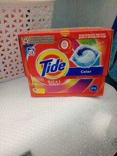 Капсулы для стирки Tide, Color, 14 шт, капсула 16.8 г - фото 2 от пользователя