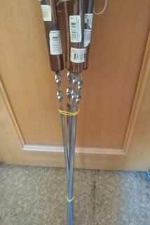 Шампур лезвие угловое, 700х500х12х2 мм, нержавеющая сталь, рукоятка лакированое дерево, 2К-383 - фото 3 от пользователя