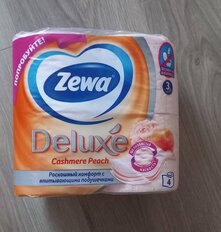 Туалетная бумага Zewa, Deluxe, 3 слоя, 4 шт, 18.8 м, с втулкой, персик - фото 6 от пользователя